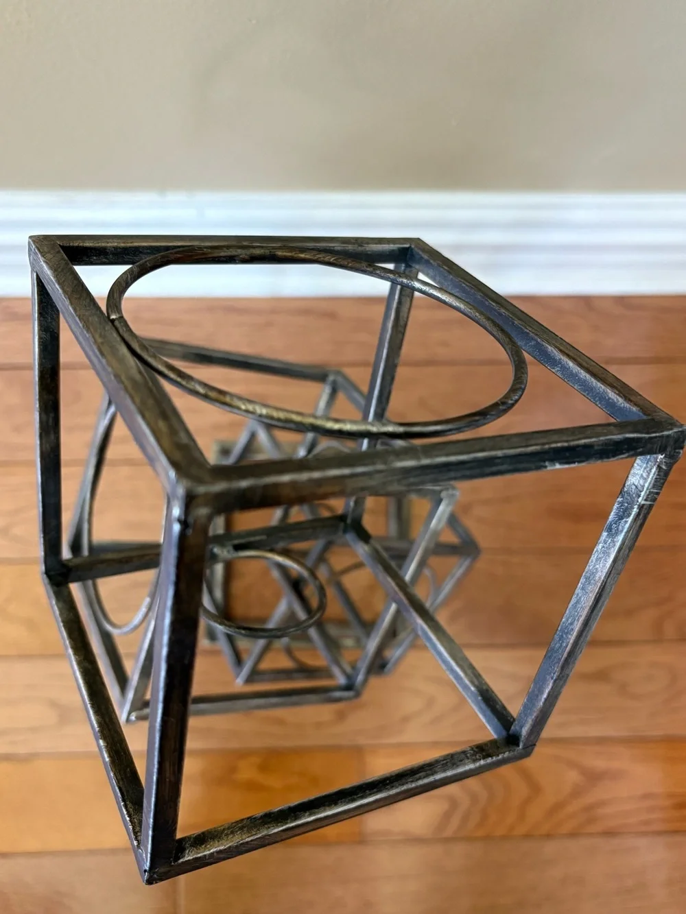 Industrial Metal Wine Bottle Rack
